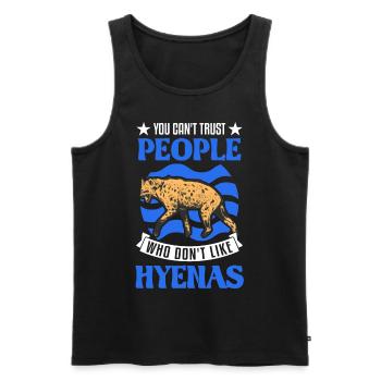 Hyäne Geschenk Erdwolf Hyena - Männer Premium Bio Tank Top - Schwarz - Vorne - Michal (187cm)