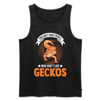 Gecko Geschenk Leopardgecko - Männer Premium Bio Tank Top - Schwarz - Vorne - Michal (187cm)