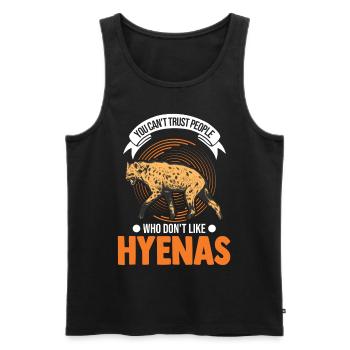 Hyäne Geschenk Erdwolf Hyena - Männer Premium Bio Tank Top - Schwarz - Vorne - AI Model Male 178 light (178cm)