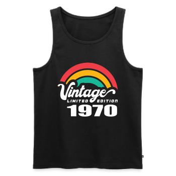 Vintage Birthday Birthday Retro 1970 Limited - Men's Premium Organic Tank Top - black - Front - Michal (187cm)