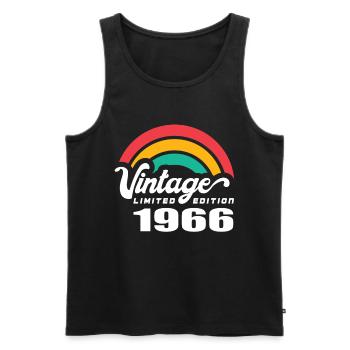 Vintage Birthday Birthday Retro 1966 Limited - Men's Premium Organic Tank Top - black - Front - Michal (187cm)
