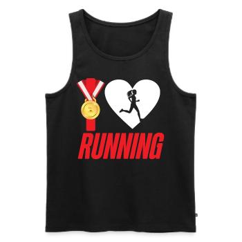 Running Runner Half Marathon Heart - Männer Premium Bio Tank Top - Schwarz - Vorne - Michal (187cm)