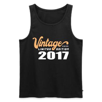 Vintage Birthday Birthday Retro 2017 Limited - Men's Premium Organic Tank Top - black - Front - Michal (187cm)