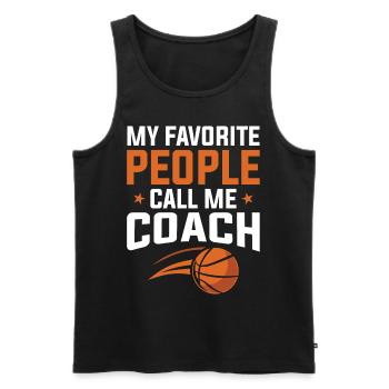 Basketball - Mes gens préférés appellent l’entraîneur - Débardeur bio Premium Homme - noir - Devant - Michal (187cm)