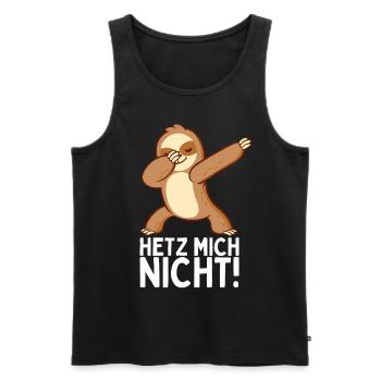 Dabbendes Faultier Spruch für Faulenzer - Männer Premium Bio Tank Top - Schwarz - Vorne - AI Model Male 178 light (178cm)
