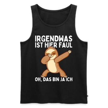 Dabbendes Faultier Spruch für Faulenzer - Männer Premium Bio Tank Top - Schwarz - Vorne - Michal (187cm)