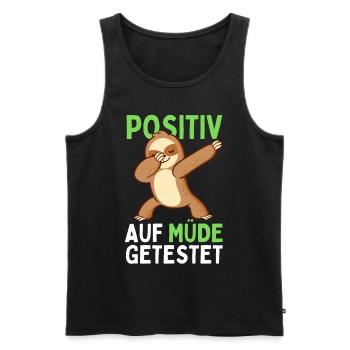 Dabbendes Faultier Spruch für Faulenzer - Männer Premium Bio Tank Top - Schwarz - Vorne - AI Model Male 178 light (178cm)