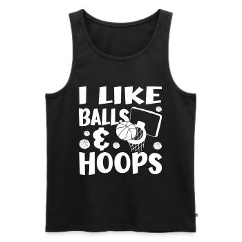 J’aime les balles et les cerceaux - Drôles de cadeaux de fans de basket-ball - Débardeur bio Premium Homme - noir - Devant - Michal (187cm)