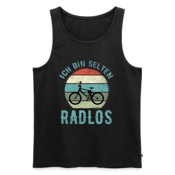 Ich Bin Selten Radlos - Fahrrad - Männer Premium Bio Tank Top - Schwarz - Vorne - Michal (187cm)
