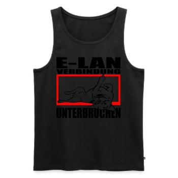Hund Bulldogge Statement Spruch - E-LAN - Hund - Männer Premium Bio Tank Top - Schwarz - Vorne - Michal (187cm)