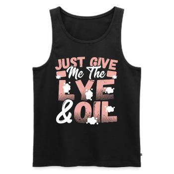 Just Give Me The Lye & Oil Soap Making Soap - Men's Premium Organic Tank Top - black - Front - Michal (187cm)