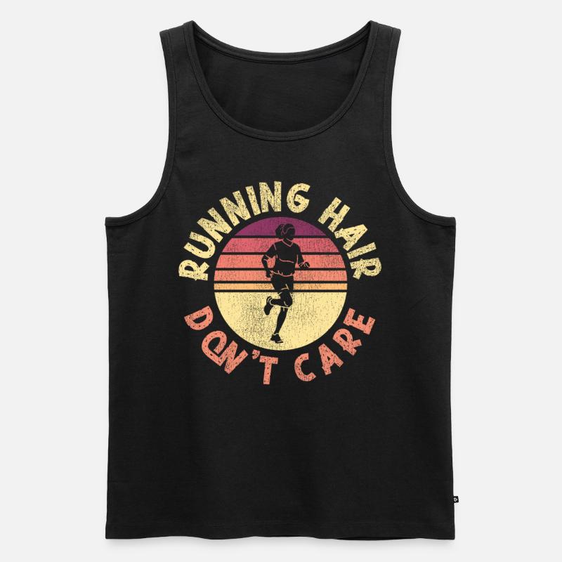 Running Runner Half Marathon Girl - Männer Premium Bio Tank Top - Schwarz