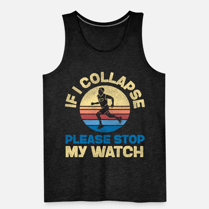 Running Runner Half Marathon Retro Men's Premium Organic Tank Top