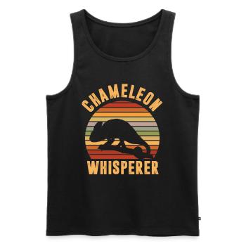 Lizard Reptile Animal Vintage Chameleon Whisperer - Men's Premium Organic Tank Top - black - Front - AI Model Male 178 light (178cm)