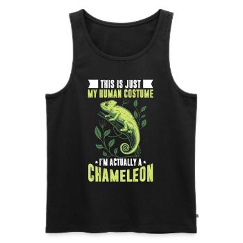 Human Costume Chameleon Lizard Reptile - Men's Premium Organic Tank Top - black - Front - AI Model Male 178 light (178cm)