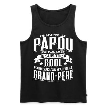 Papou Fete Des Grand Pères Papy - Débardeur bio Premium Homme - noir - Devant - Michal (187cm)