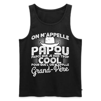 Papou Fete Des Grand Pères Papy - Débardeur bio Premium Homme - noir - Devant - Michal (187cm)