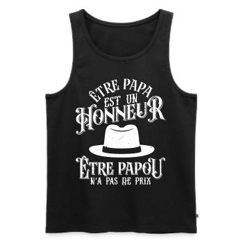 Être Papou N'a Pas De Sans Prix - Débardeur bio Premium Homme - noir - Devant - Michal (187cm)