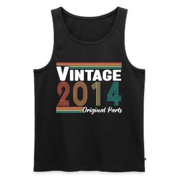 Vintage 2014 Originalteile Geburtstagsgeschenk - Männer Premium Bio Tank Top - Schwarz - Vorne - Michal (187cm)