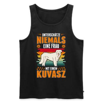 Kuvasz Besitzerin Ungarischer Kuvasz Frau - Männer Premium Bio Tank Top - Schwarz - Vorne - Michal (187cm)