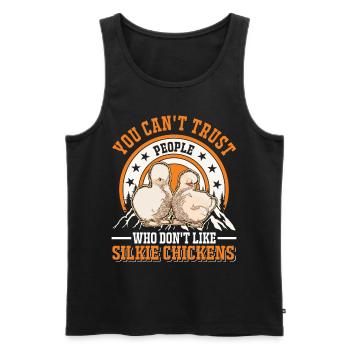 Silk Chicken Gift Silkie Chicken - Men's Premium Organic Tank Top - black - Front - Michal (187cm)