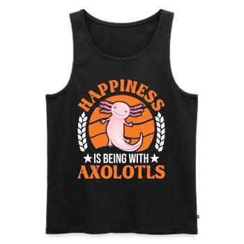 Happiness is being with Axolotls Tail Lurch - Men's Premium Organic Tank Top - black - Front - Michal (187cm)