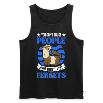 Ferret Lover Ferret Cadeau - Débardeur bio Premium Homme - noir - Devant - AI Model Male 178 light (178cm)