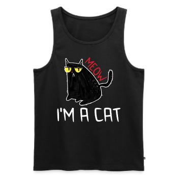 Miau Ich bin ein Katze Halloween niedriges Budgetk - Männer Premium Bio Tank Top - Schwarz - Vorne - Michal (187cm)