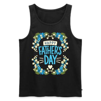 Fathers Day Father's Day Lily of the Valley Motif Typography - Men's Premium Organic Tank Top - black - Front - Michal (187cm)