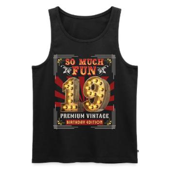 19th birthday 19 years Vintage-Retro Fun-Birthday - Men's Premium Organic Tank Top - black - Front - Michal (187cm)