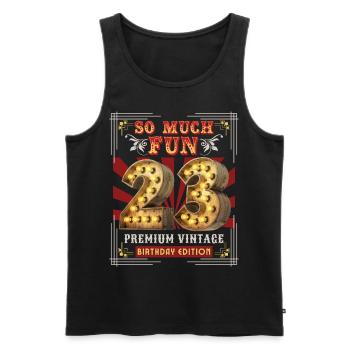 23rd birthday 23 years Vintage-Retro Fun-Birthday - Men's Premium Organic Tank Top - black - Front - Michal (187cm)