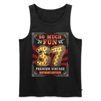 37th birthday 37 years Vintage-Retro Fun-Birthday - Men's Premium Organic Tank Top - black - Front - Michal (187cm)