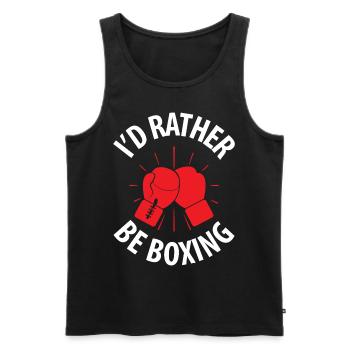 Boxing Kickboxing - I'd Rather Be Boxing - Männer Premium Bio Tank Top - Schwarz - Vorne - Michal (187cm)