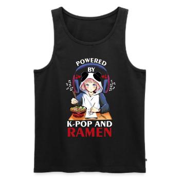Angetrieben von K-Pop und Ramen skizzieren Anime G - Männer Premium Bio Tank Top - Schwarz - Vorne - Michal (187cm)