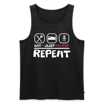 Ich schlafe k-pop wieder wiederholen koreanische P - Männer Premium Bio Tank Top - Schwarz - Vorne - Michal (187cm)