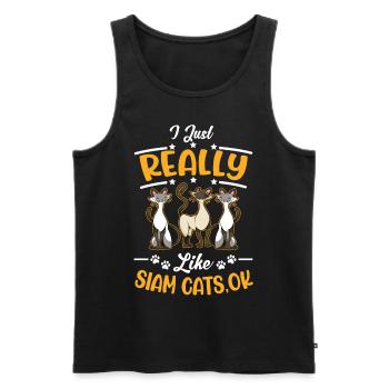 Ich mag einfach Siamkatzen Siamesische Katze - Männer Premium Bio Tank Top - Schwarz - Vorne - Michal (187cm)