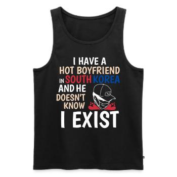 Lustig, ich habe einen Freund in Südkorea Kpop Kdr - Männer Premium Bio Tank Top - Schwarz - Vorne - Michal (187cm)