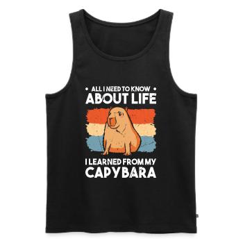 Capybara Wasserschwein Capibara - Men's Premium Organic Tank Top - black - Front - AI Model Male 178 light (178cm)