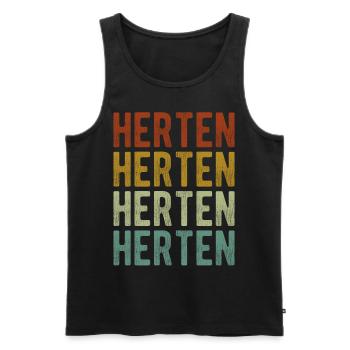 Herten Stadt Retro Vintage - Männer Premium Bio Tank Top - Schwarz - Vorne - Michal (187cm)