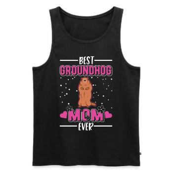 Marmot Mama Groundhog Mom Woodchuck - Men's Premium Organic Tank Top - black - Front - Michal (187cm)