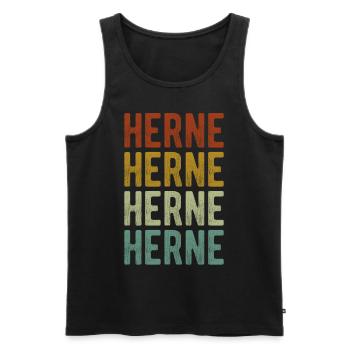 Herne Stadt Retro Vintage - Männer Premium Bio Tank Top - Schwarz - Vorne - Michal (187cm)