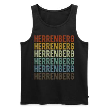 Herrenberg Stadt Retro Vintage - Männer Premium Bio Tank Top - Schwarz - Vorne - AI Model Male 178 light (178cm)