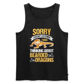 Dragon barbu Cadeau Dragon barbu - Débardeur bio Premium Homme - noir - Devant - Michal (187cm)