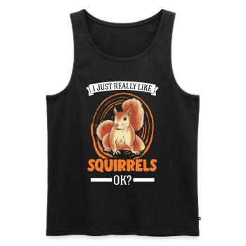 J’aime vraiment Squirrels Squirrel - Débardeur bio Premium Homme - noir - Devant - Michal (187cm)