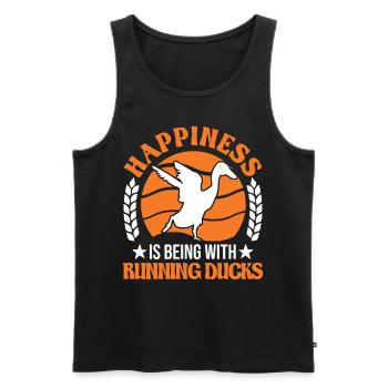 Happiness is being with Running Ducks Laufente - Men's Premium Organic Tank Top - black - Front - AI Model Male 178 light (178cm)