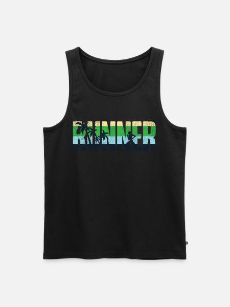 Running Runner Half Marathon Retro - Men's Premium Organic Tank Top - black