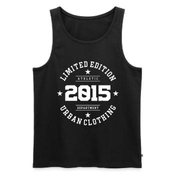Vintage Birthday Birthday Retro 2015 Limited - Men's Premium Organic Tank Top - black - Front - Michal (187cm)