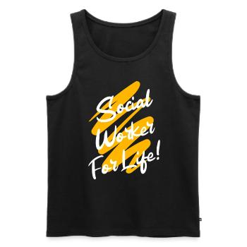Social Work - Men's Premium Organic Tank Top - black - Front - AI Model Male 178 light (178cm)