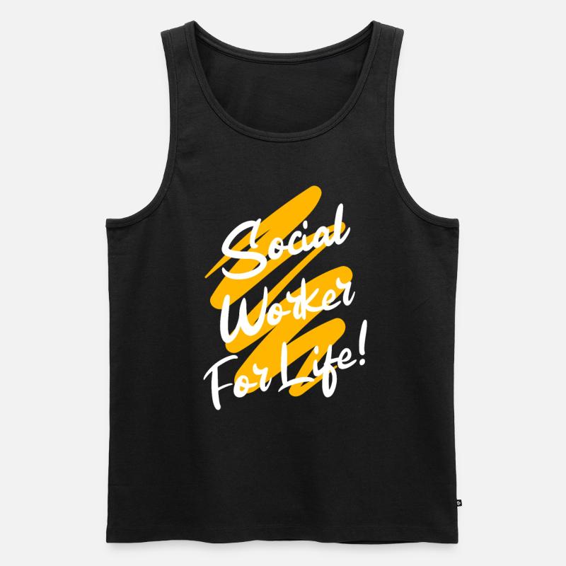 Soziale Arbeit - Männer Premium Bio Tank Top - Schwarz
