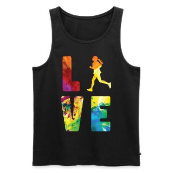 Running Runner Half Marathon - Men's Premium Organic Tank Top - black - Front - Michal (187cm)